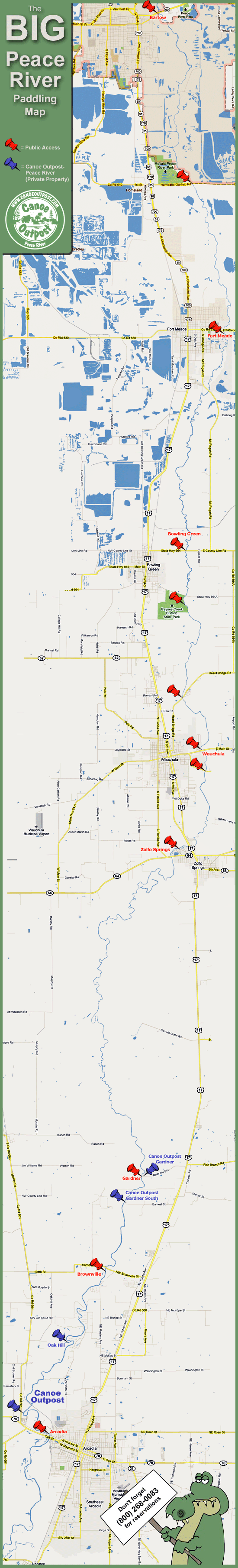 Big Peace River Paddling Map
